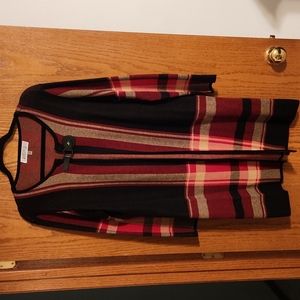 Kasper Long Plaid Cardigan Size Large NWOT